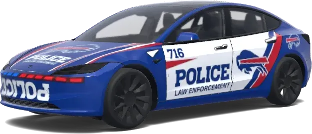 Policía Buffalo Bills – wrap para Tesla Model 3