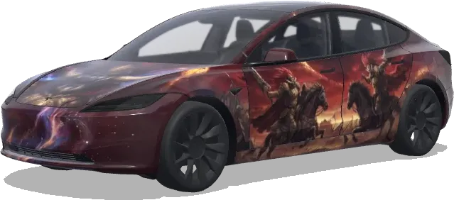 Radahn Ultra Rot – Tesla Model 3 Wrap