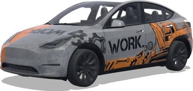 Work (Work.) – wrap para Tesla Model Y