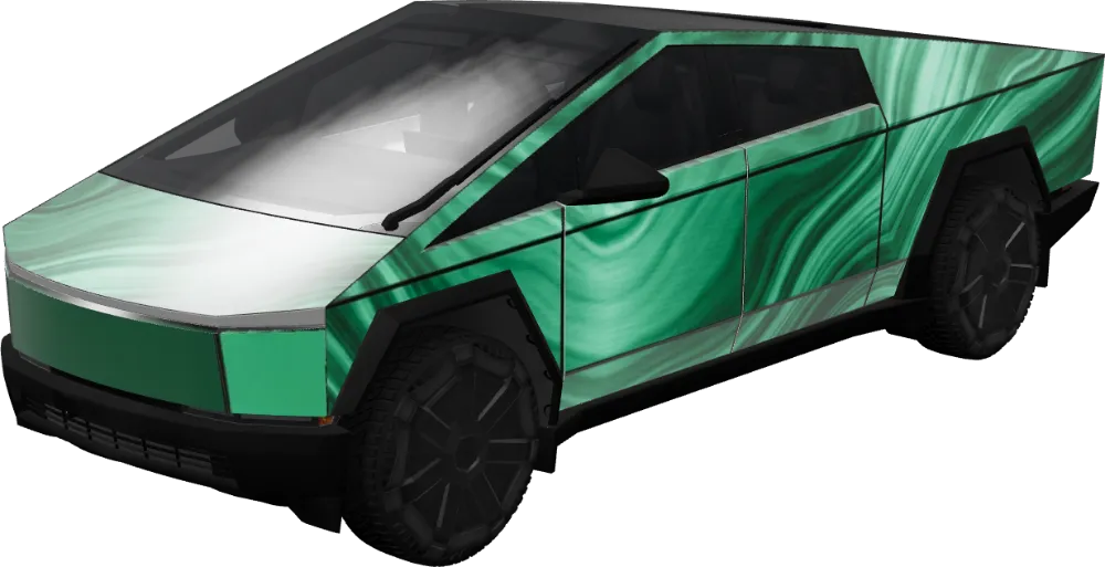 에메랄드 소용돌이 (Emerald Swirl) – 테슬라 Cybertruck 랩핑