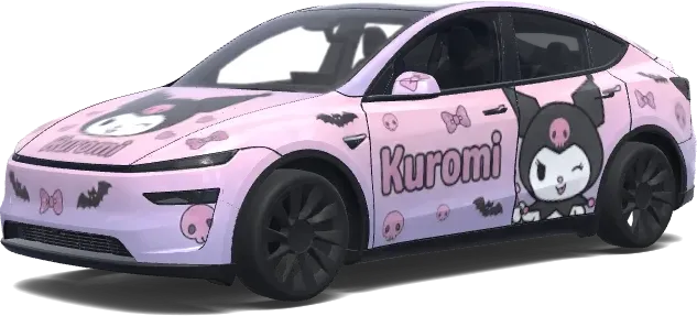 Kuromi rose violet (Kuromi, pink purple color) – covering Tesla Model Y