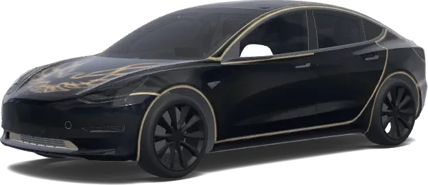 Schwarze Türverkleidung (Add black to the door trim and side views) – Tesla Model 3 Wrap