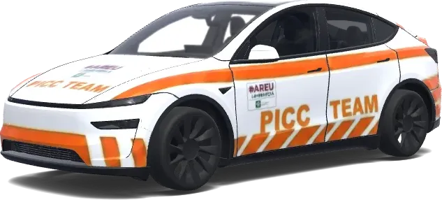 PICC TEAM Beschriftung (Al posto delle scritte AUTOMEDICA scrivi PICC TEAM) – Tesla Model Y Wrap
