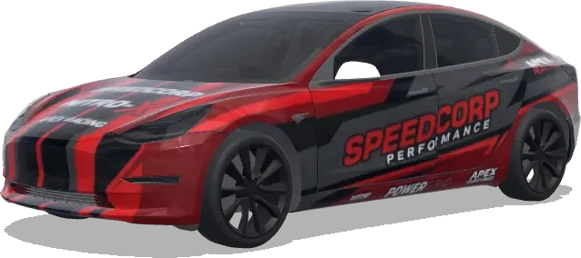 Rennlackierung Rot Schwarz – Tesla Model 3 Wrap