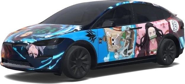 Anime Mix Design – Tesla Model X Wrap