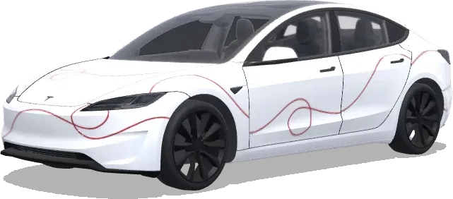 Графика на водительской двери – оклейка Tesla Model 3
