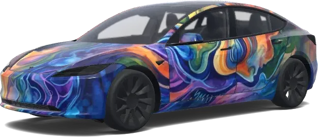 Van zijn hoofd (van zijn hoofd) – Tesla Model 3 Wrap