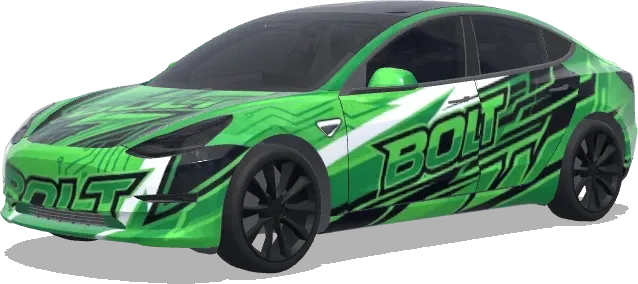Bolt Driver Logo (creat a BOLT driver logo. Colors: green, black.) – Tesla Model 3 Wrap