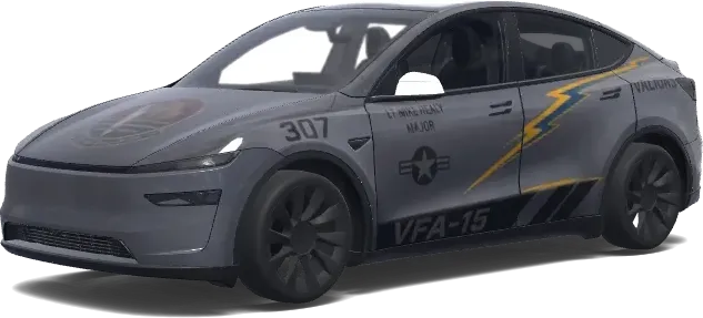 Серый призрак истребителя – оклейка Tesla Model Y