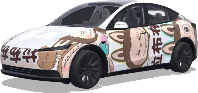 Labubu Braunbär-Folierung (拉布布.) – Tesla Model Y Wrap