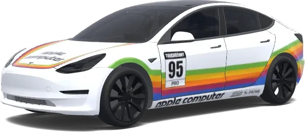 Retro Rainbow Tech – Tesla Model 3 wrap