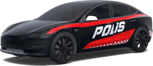 Black and Red Police Wrap – Tesla Model 3 wrap