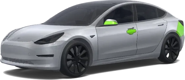 Lime Green Accents – Tesla Model 3 wrap