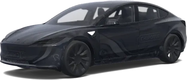 Chipotle Schwarz (Chipotle. Colors: black.) – Tesla Model 3 Wrap