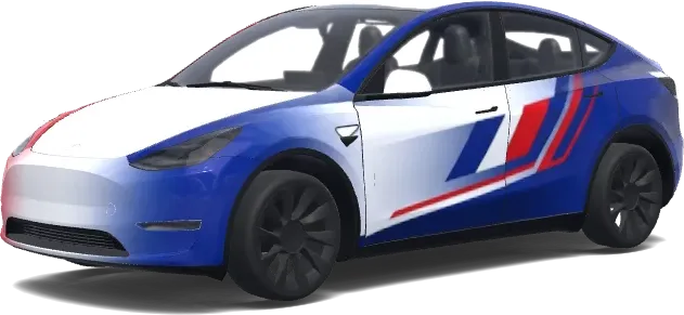 Französische Flagge Folie – Tesla Model Y Wrap