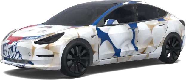 Marshmallow – Tesla Model 3 Wrap