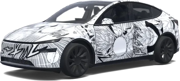 Dragon Ball Z – оклейка Tesla Model Y