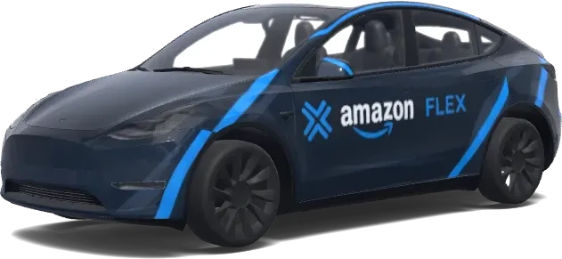 Amazon Flex Blauer Streifen Tesla – Tesla Model Y Wrap
