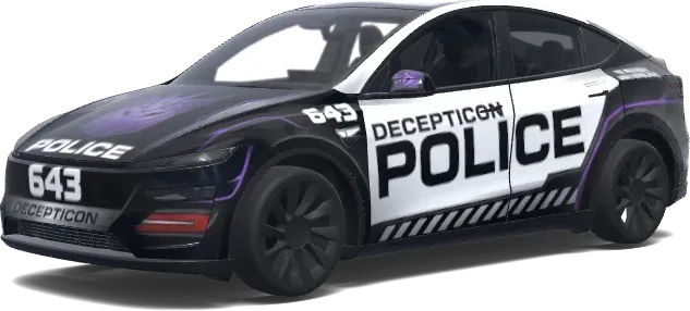 Schwarz-Weiß-Decepticon-Polizei – Tesla Model Y Wrap