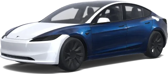 Dunkelblau-Weiß Zweifarbig – Tesla Model 3 Wrap