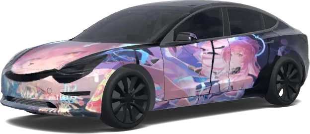 Wuthering Waves Aemeath – Tesla Model 3 wrap