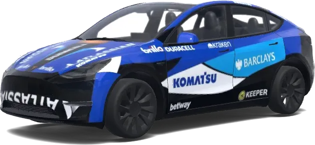 arkadaki komatsu yazısını %50 küçült – Tesla Model Y wrap