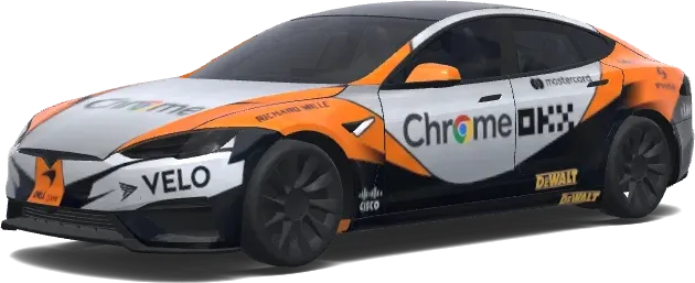 Chrome Orange Velocity – Tesla Model S wrap
