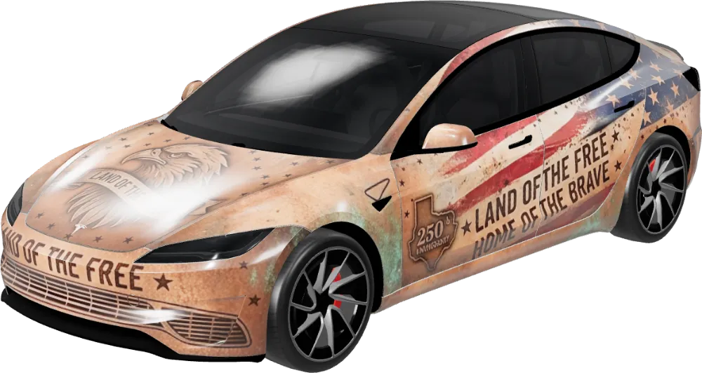 Patina Patriot 250th – Tesla Model 3 wrap