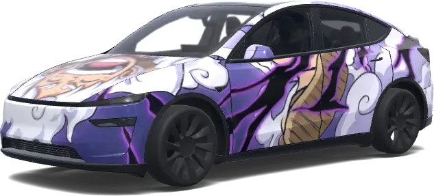Purple Cloud Luffy – Tesla Model Y wrap