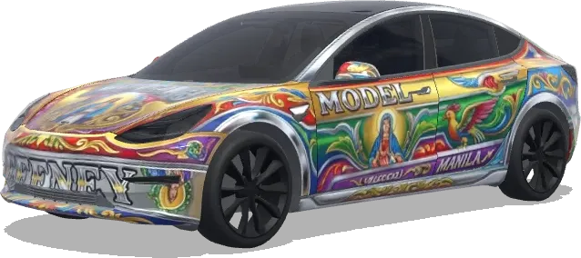 design it in filipino jeepney style. – Tesla Model 3 wrap