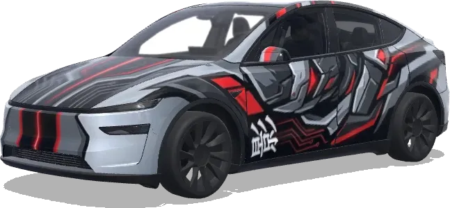 Karmesin-Rot Circuit Ronin – Tesla Model Y Wrap