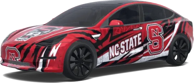 NC 스테이트 울프팩 (Nc State Wolfpack.) – 테슬라 Model 3 랩핑