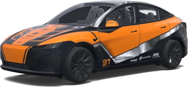 Papaya Chrome F1 – Tesla Model Y wrap