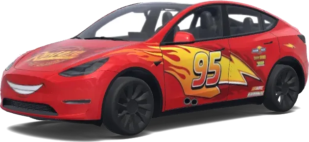 Molnia Mcqueen fixed smile – Tesla Model Y wrap