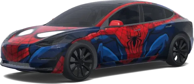 Spider-Man Red Blue Black – Tesla Model 3 wrap