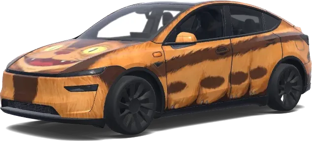 Tiger Catbus Wrap – Tesla Model Y wrap