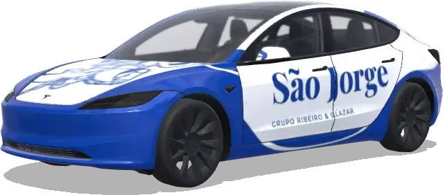 Envoltura Azul y Blanca de São Jorge – wrap para Tesla Model 3