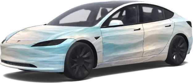 soft light beach waves. – Tesla Model 3 wrap