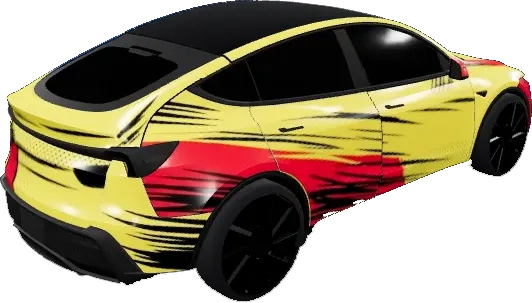 セルシェイドコミック - Model Y Juniper Standard AWD (Cel-Shaded Comic - Model Y Juniper Standard AWD) – テスラ Model Y ラッピング