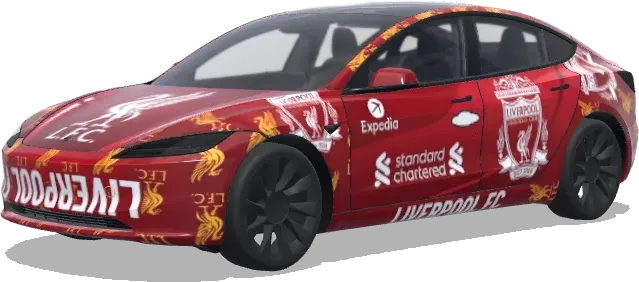 리버풀 FC 래핑 (Liverpool FC. Colors: red.) – 테슬라 Model 3 랩핑