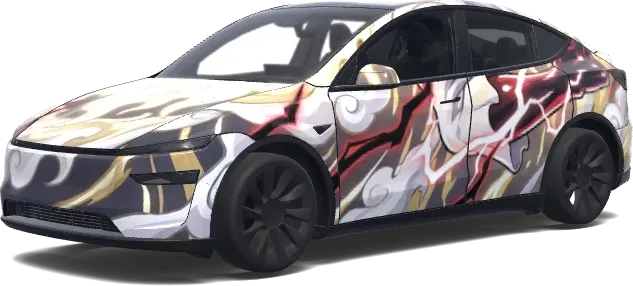 Llama Blanca Gear 5 – wrap para Tesla Model Y