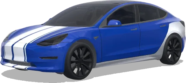 Blue Twin Stripe – Tesla Model 3 wrap