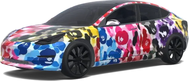 Floral Camo Tesla Wrap – Tesla Model 3 wrap