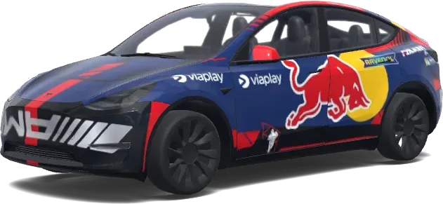 Red Bull Viaplay Tesla-Folierung – Tesla Model Y Wrap