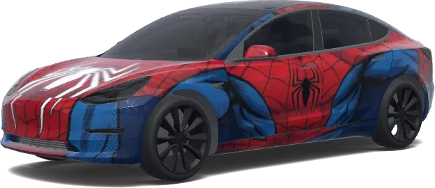 Spider-Man estilo (Falla tutta in stile spiderman.) – wrap para Tesla Model 3