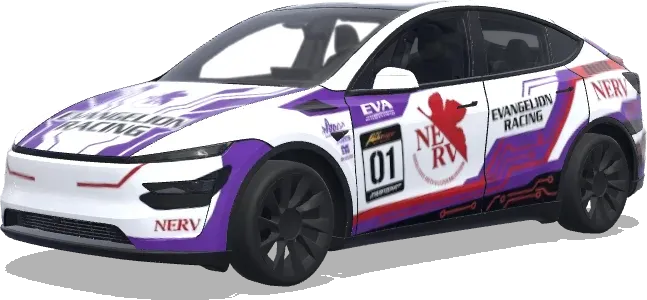 Evangelion Racing Weiß – Tesla Model Y Wrap