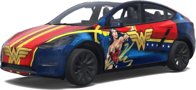 Wonder Woman Tesla-Folierung – Tesla Model Y Wrap