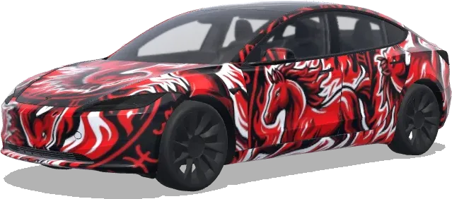 Vietnamesisches Feuerpferd – Tesla Model 3 Wrap