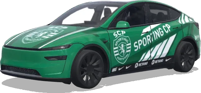 Sporting CP Grün (sporting clube portugL. Colors: green.) – Tesla Model Y Wrap