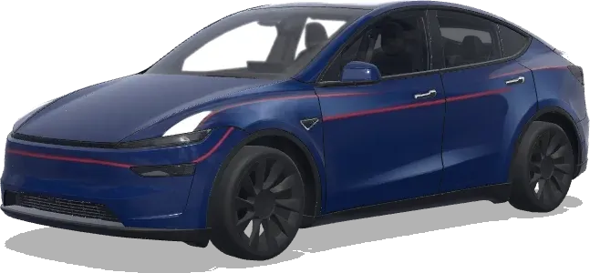빨간 핀스트라이프 – 테슬라 Model Y 랩핑
